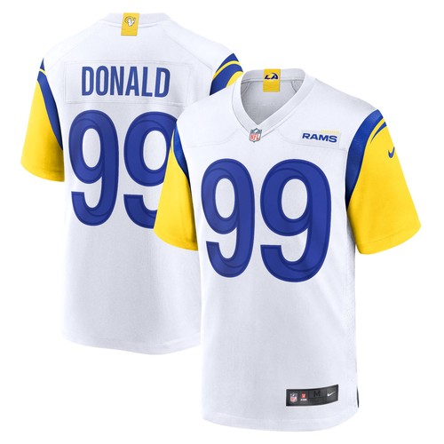 2021 Los Angeles Rams #99 Aaron Donald Modern Throwback Mens White Game Stitched Jersey